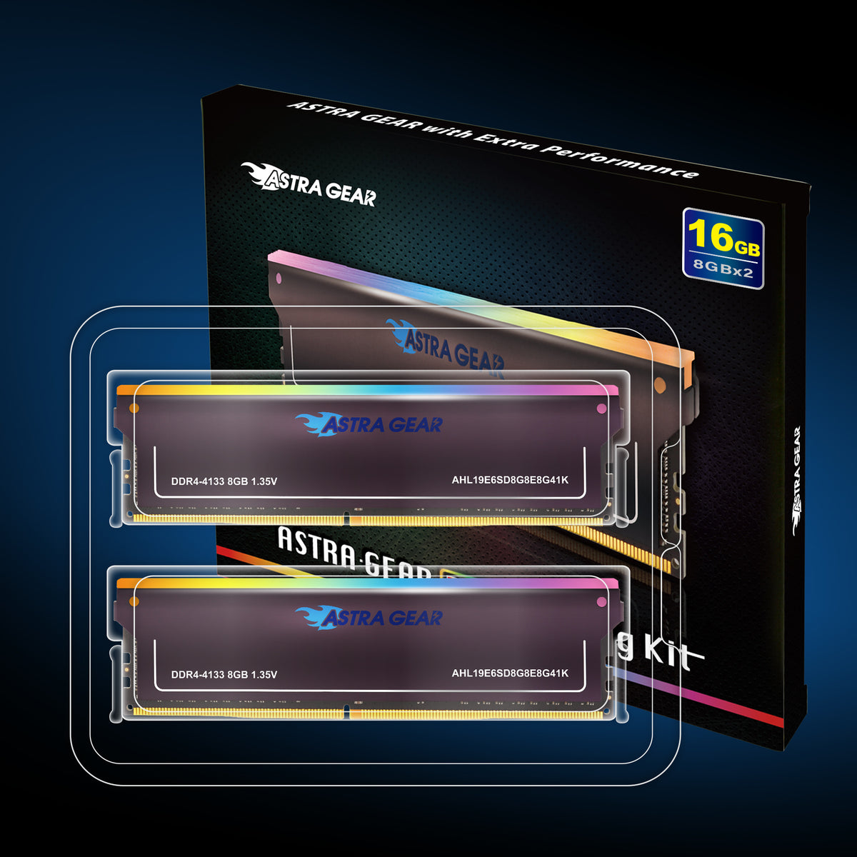 RGB Gaming Memory DDR4 16GB(8GBx2) Desktop U-DIMM RAM | Astra Gear